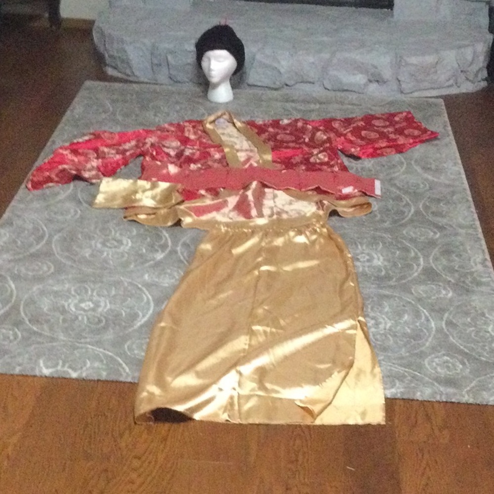 Bundle wig/Geisha Halloween Costume size L